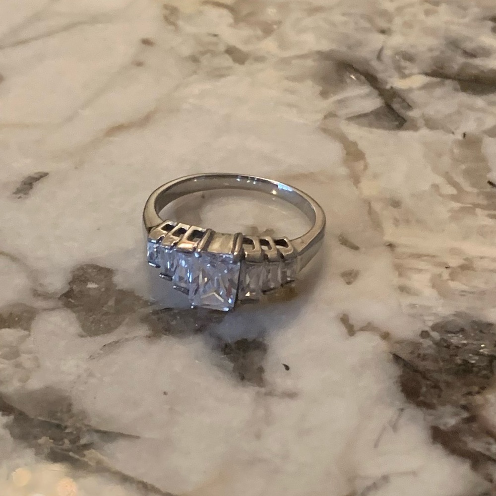 Stainless Steel CZ Ring, Size Approx. 7.5